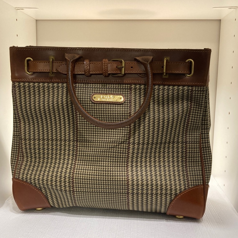 Polo by Ralph Lauren Brown and Tan Large Hand bag